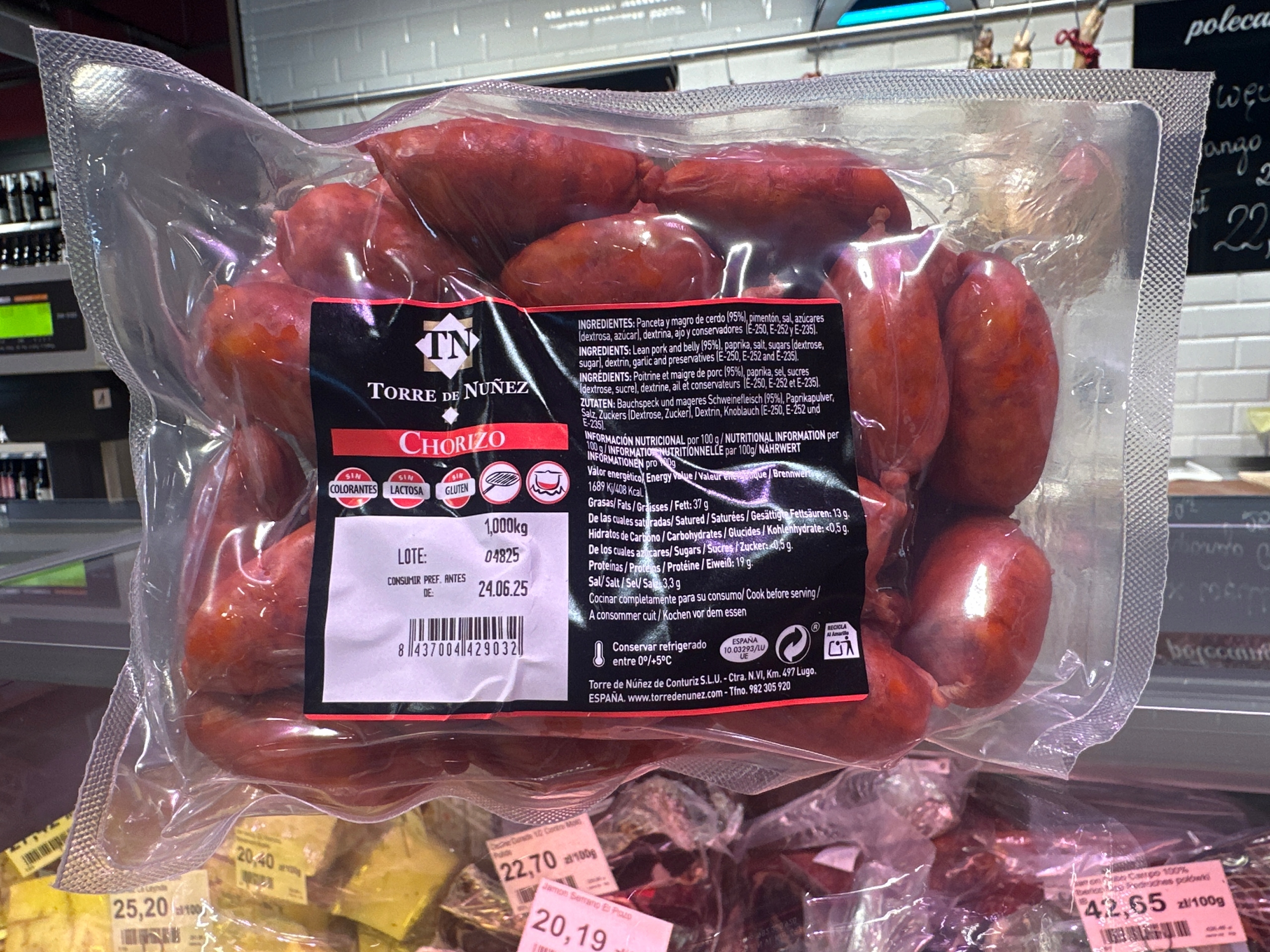 Španělské Chorizo na gril 1 kg Torre Nunez
