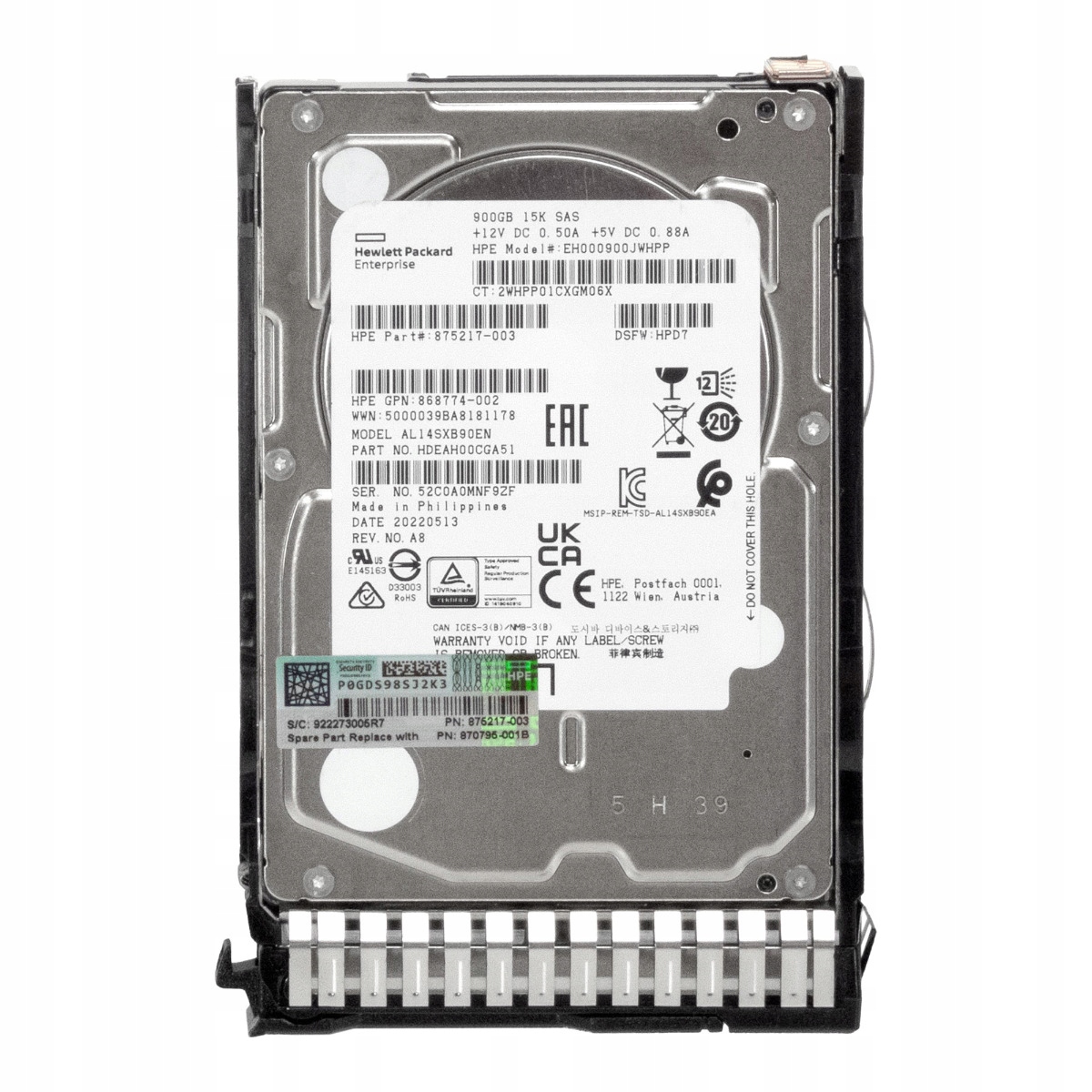 Hp 875217-003 870795-001 900GB 15K 128MB SAS-3 2.5'' EH000900JWHPP