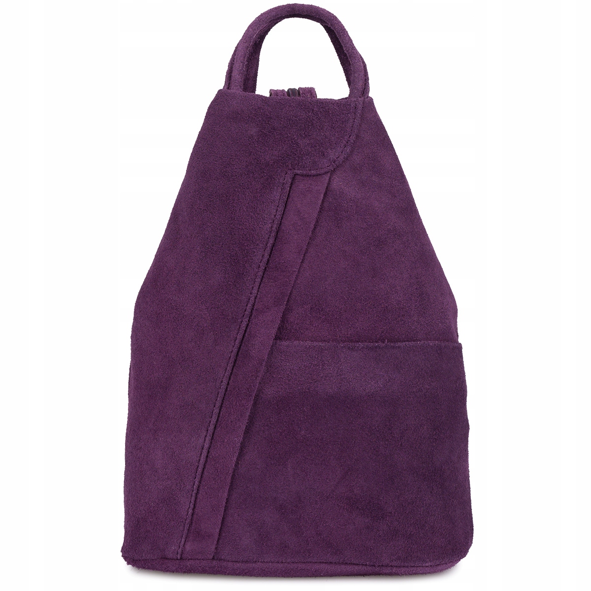 Batoh kožený italský batoh dámský malý trojúhelník kůže semišová kabelka