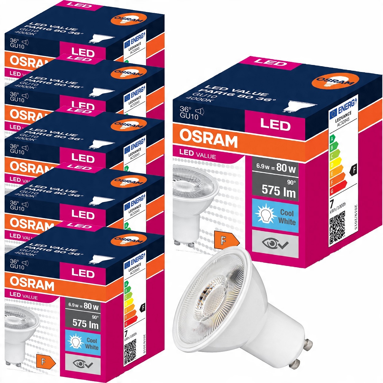 

Osram żarówka Led Halogen GU10 6,9W=80W 4000K x 6