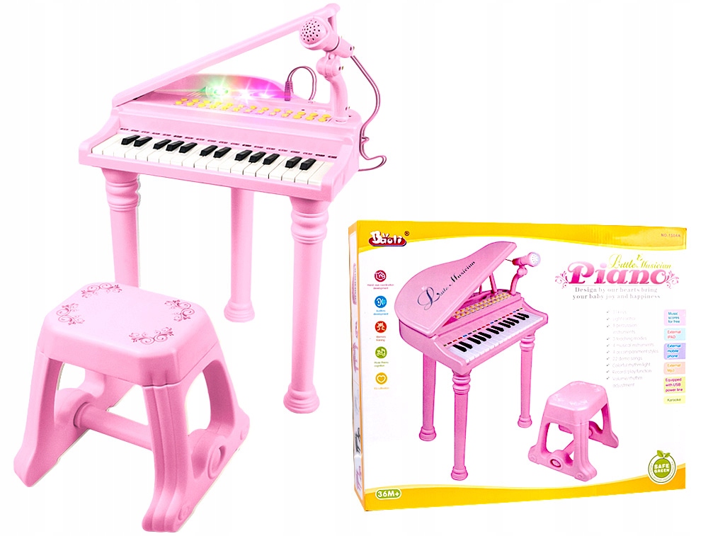 

Pianino dla dzieci mikrofon nauka gry organy led