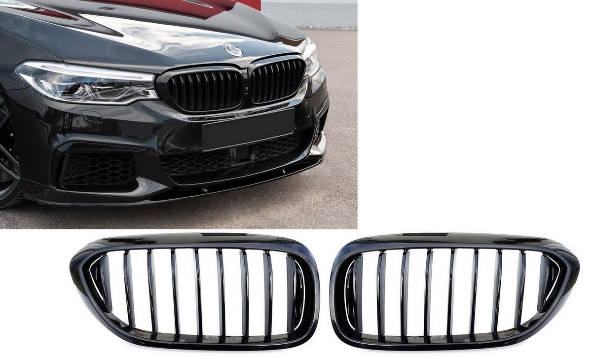 Bmw G30 G31 17- Ledviny, mřížkový gril, černý lesk