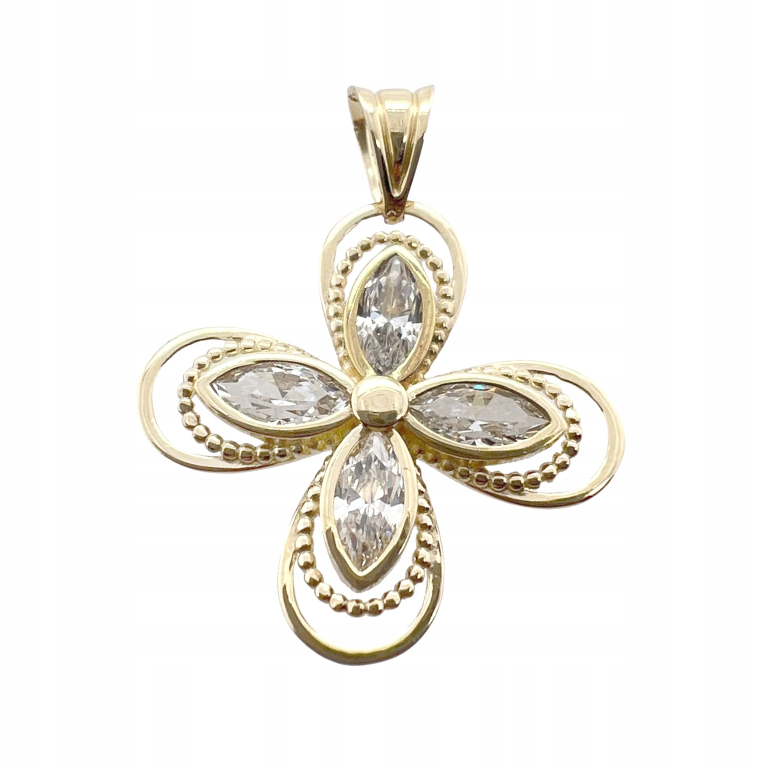 Přívěsek Přívěsek Zlatý Ryzost 585 Ve Tvaru Jetele Se Zirkony