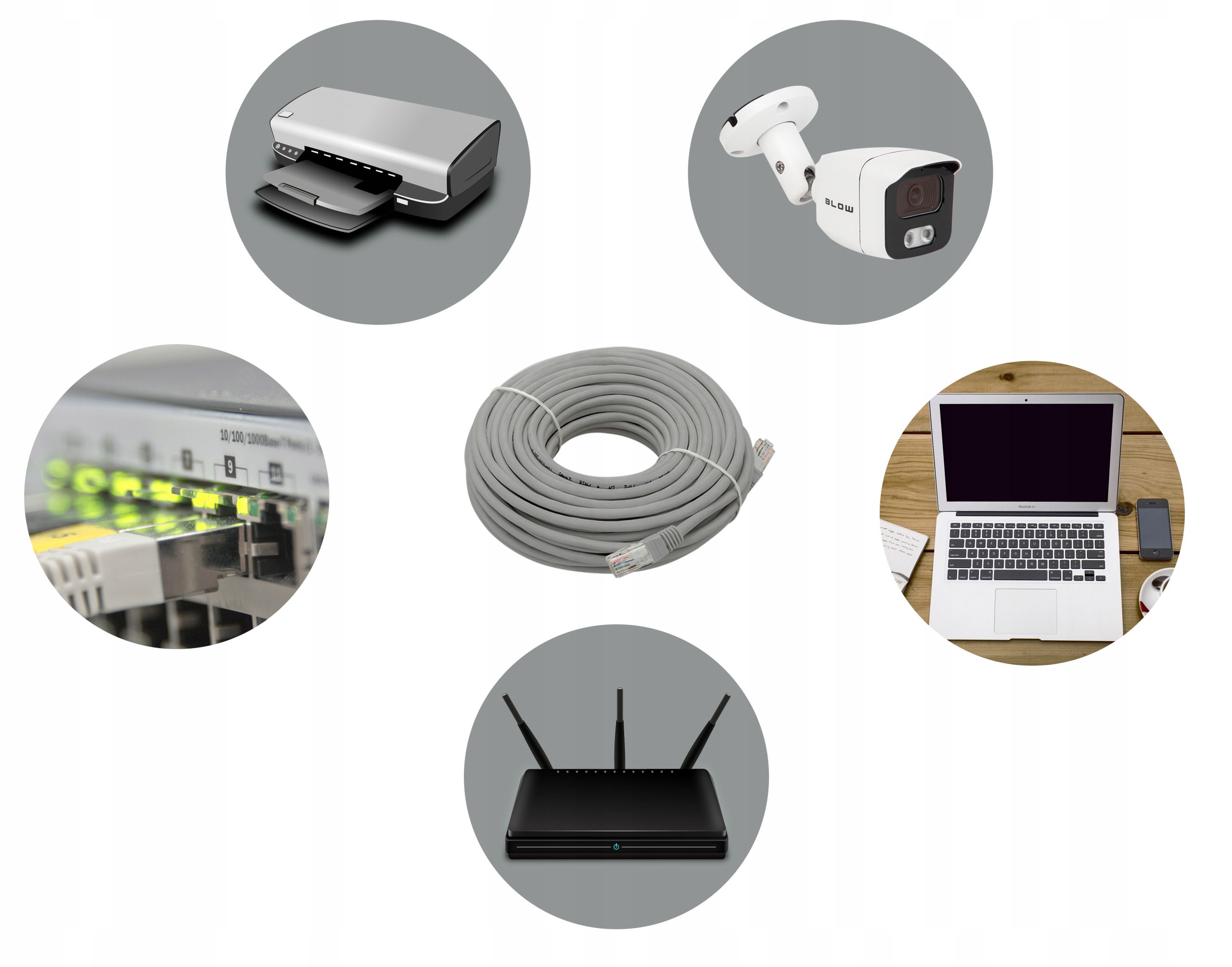 KABEL SIECIOWY LAN PRZEWÓD INTERNETOWY RJ45 UTP PROSTY 30m SKRĘTKA EAN (GTIN) 5900804073611