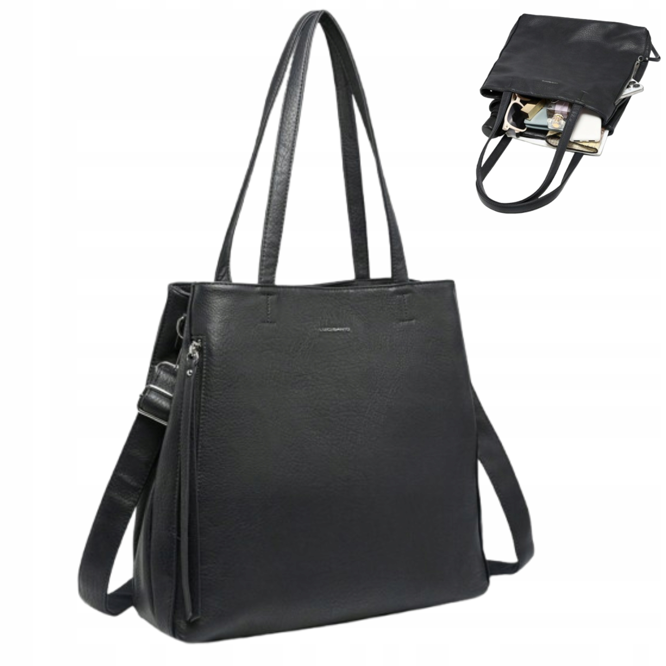 Dámská černá městská kabelka Elegantní městská Eko Kůže