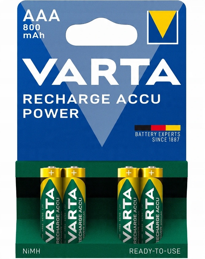 

4x Akumulatorki (NiMH) Baterie Varta R3 Aaa 800mAh
