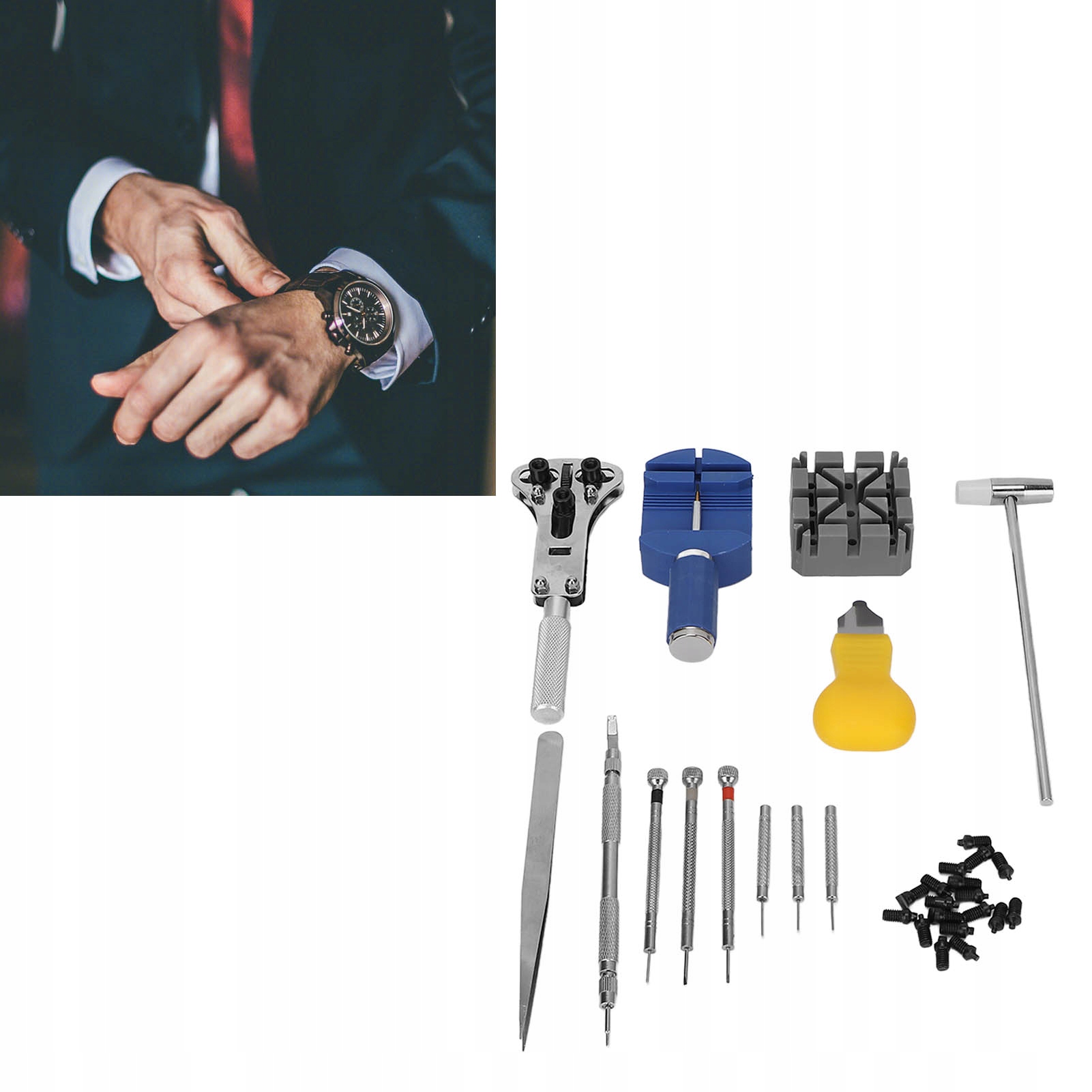 14SZT NARZĘDZI ZEGARMISTRZOWSKICH W ETUI Marka inny