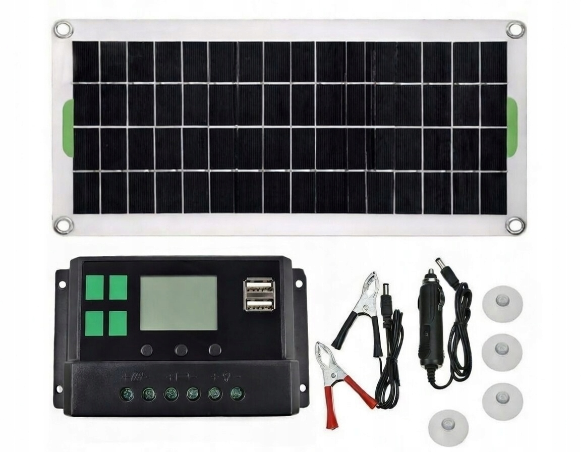 Zestaw Fotowoltaiczny Solarny Regulator Ładowania Do Kampera 20W 12V