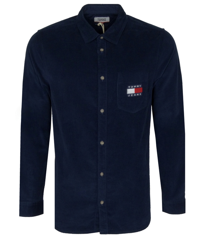 Tommy Jeans pánská košile, flanelová, námořnická modrá, S