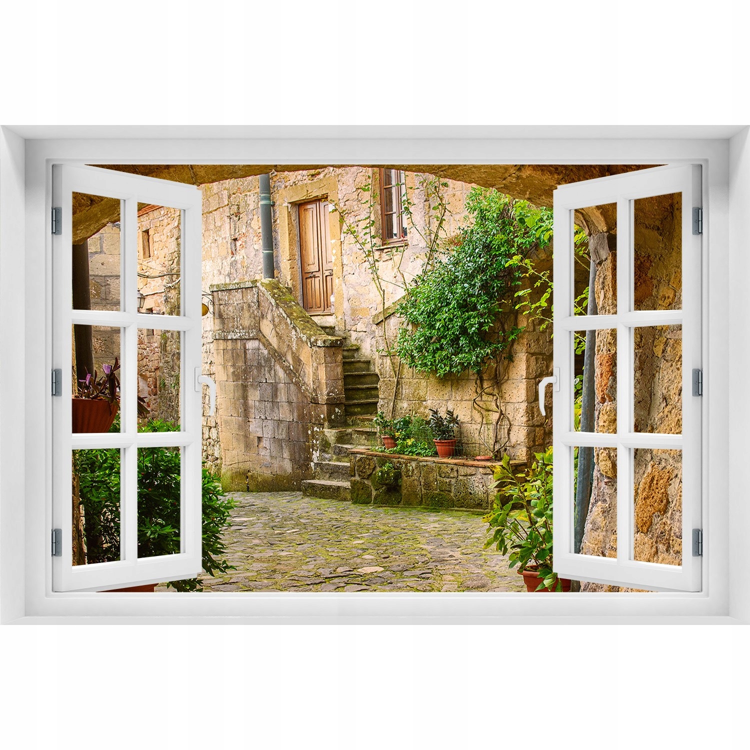 

Fotoobraz Naklejka 3D Okno Włoskie uliczki 90x60