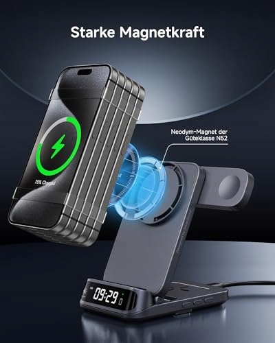 SWANSCOUT Indukcyjna Stacja Ładowania 3w1 Dla Apple Watch i iPhone MagSafe — miniatura 7