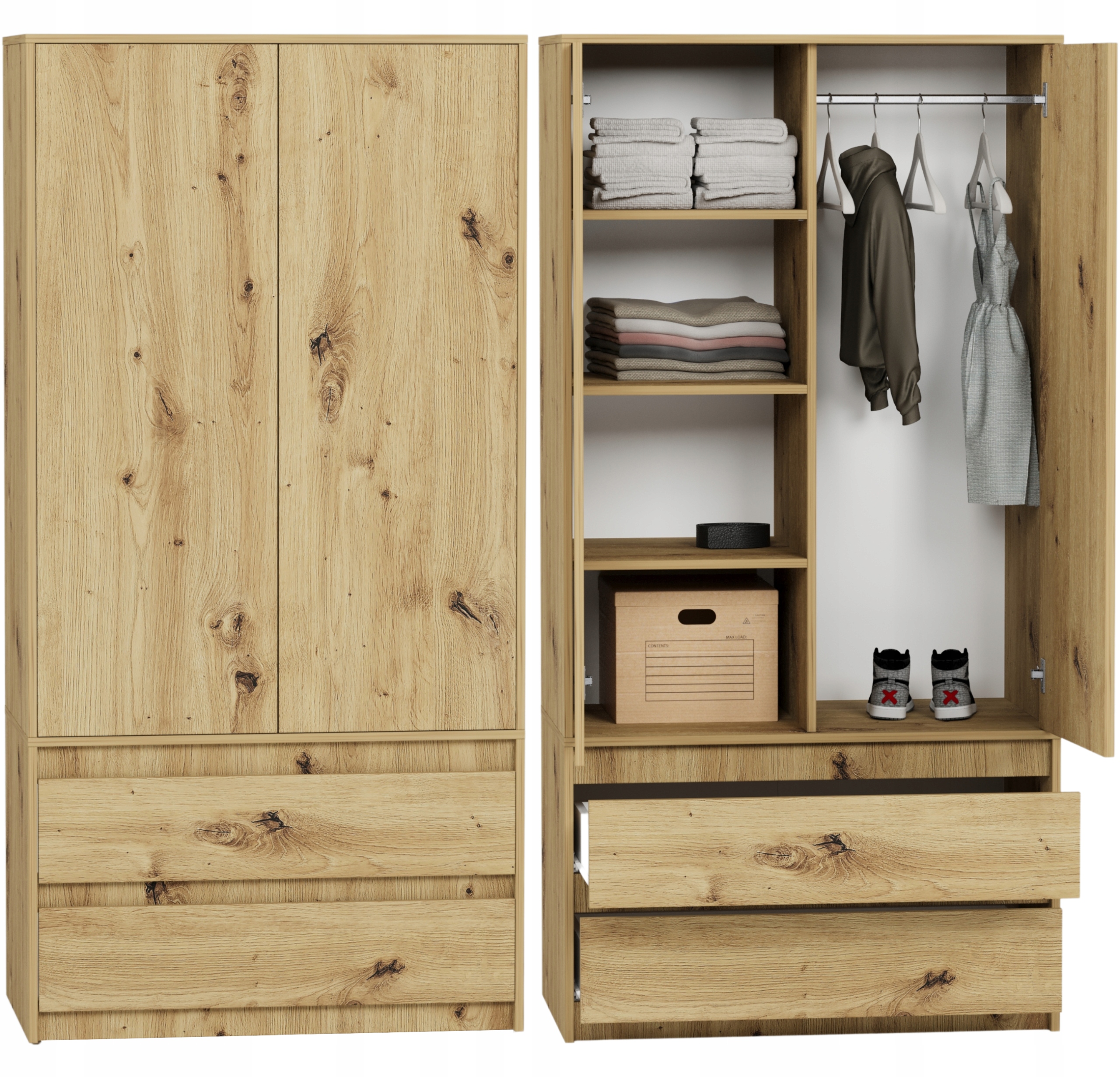 Skříň 90 cm 2 dveře 2 zásuvky artisan B-9TIP