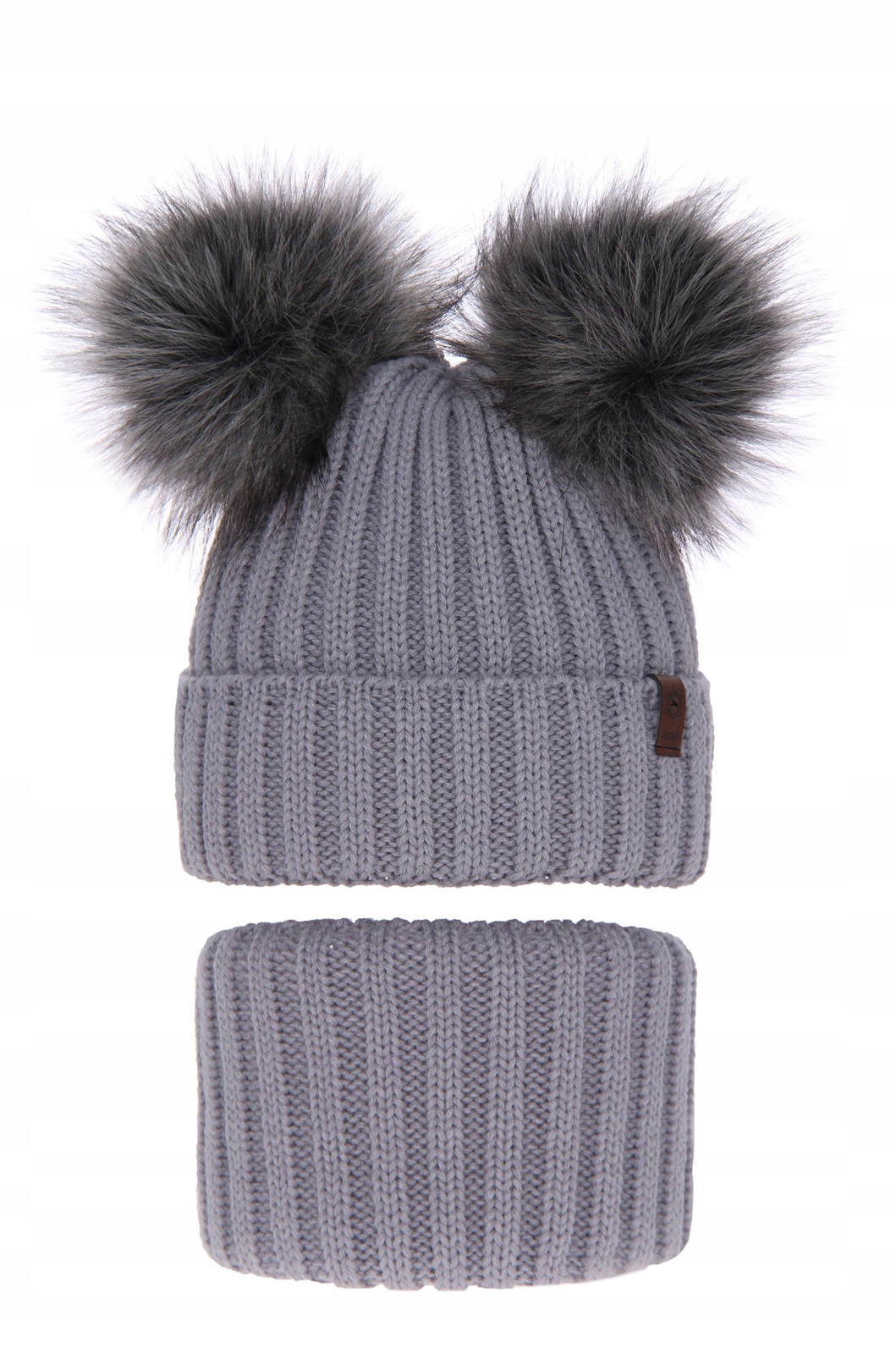 

Czapka Z 2 Pomponami Komplet Zimowy Dziewczynka