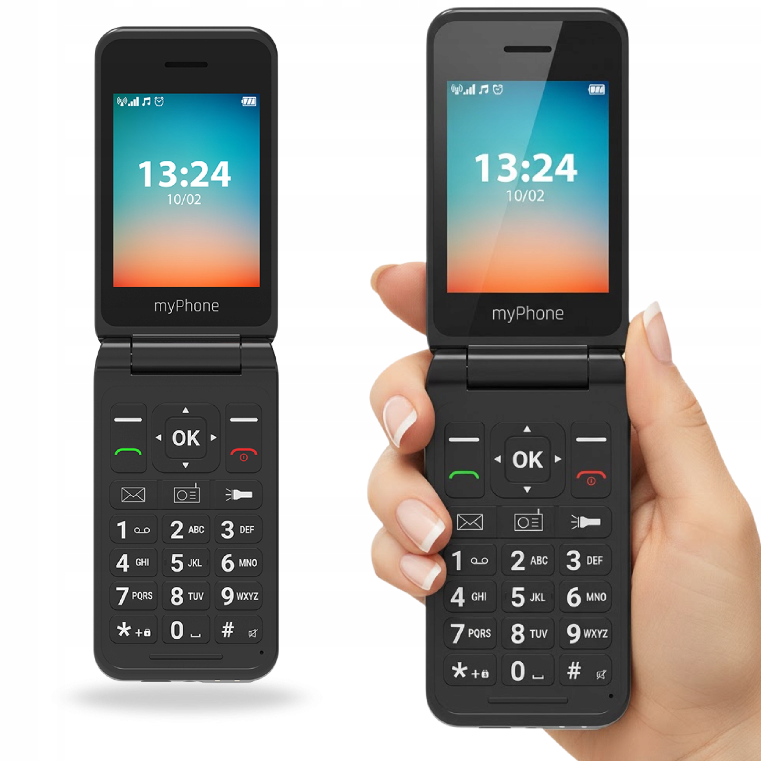 Telefon Komórkowy Myphone Flip Z Klawiszami Dla Seniora Klasyczny