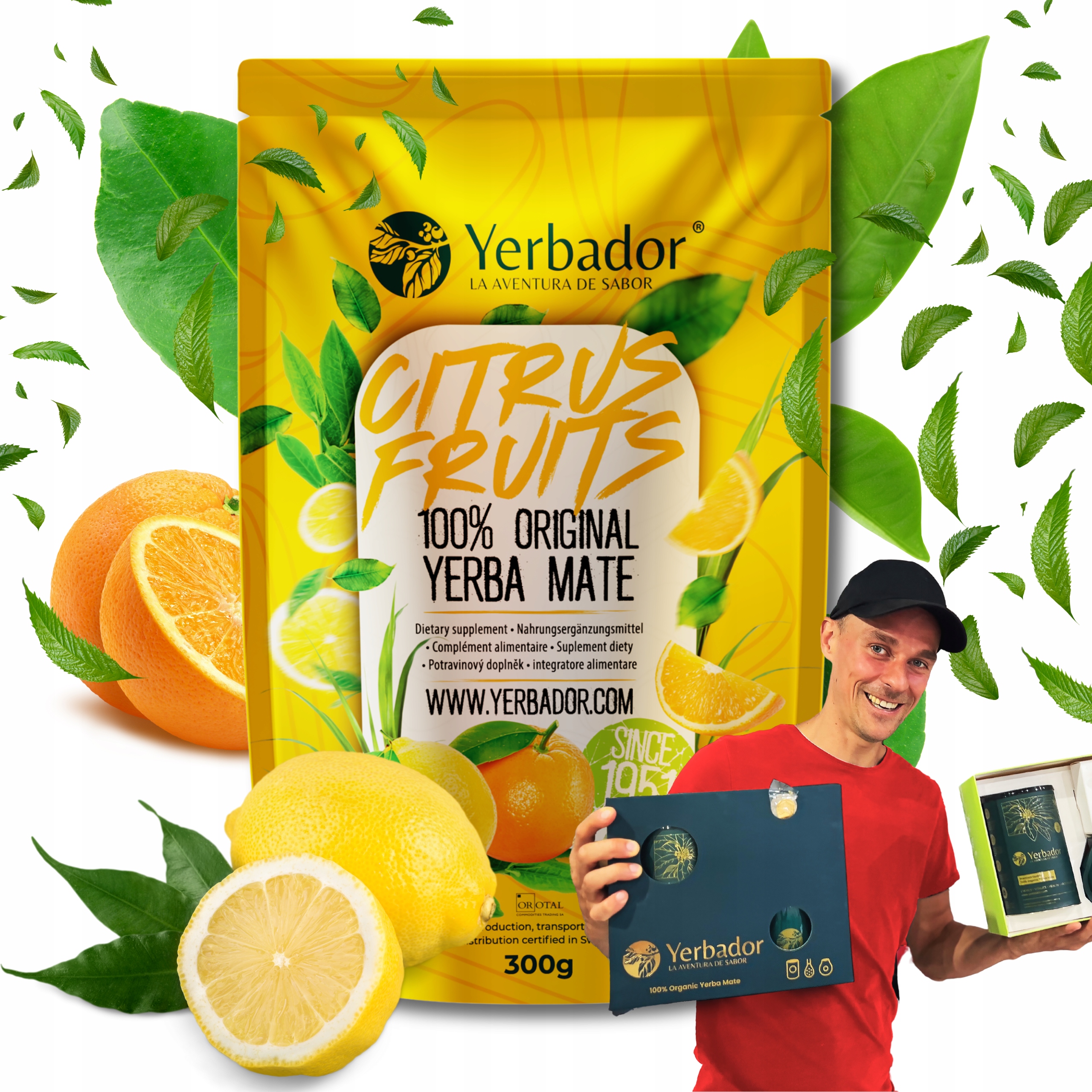 Levně Yerbador Yerba Mate Citrusové ovoce Citron Pomeranč Přírodní 300 g 0,3 kg