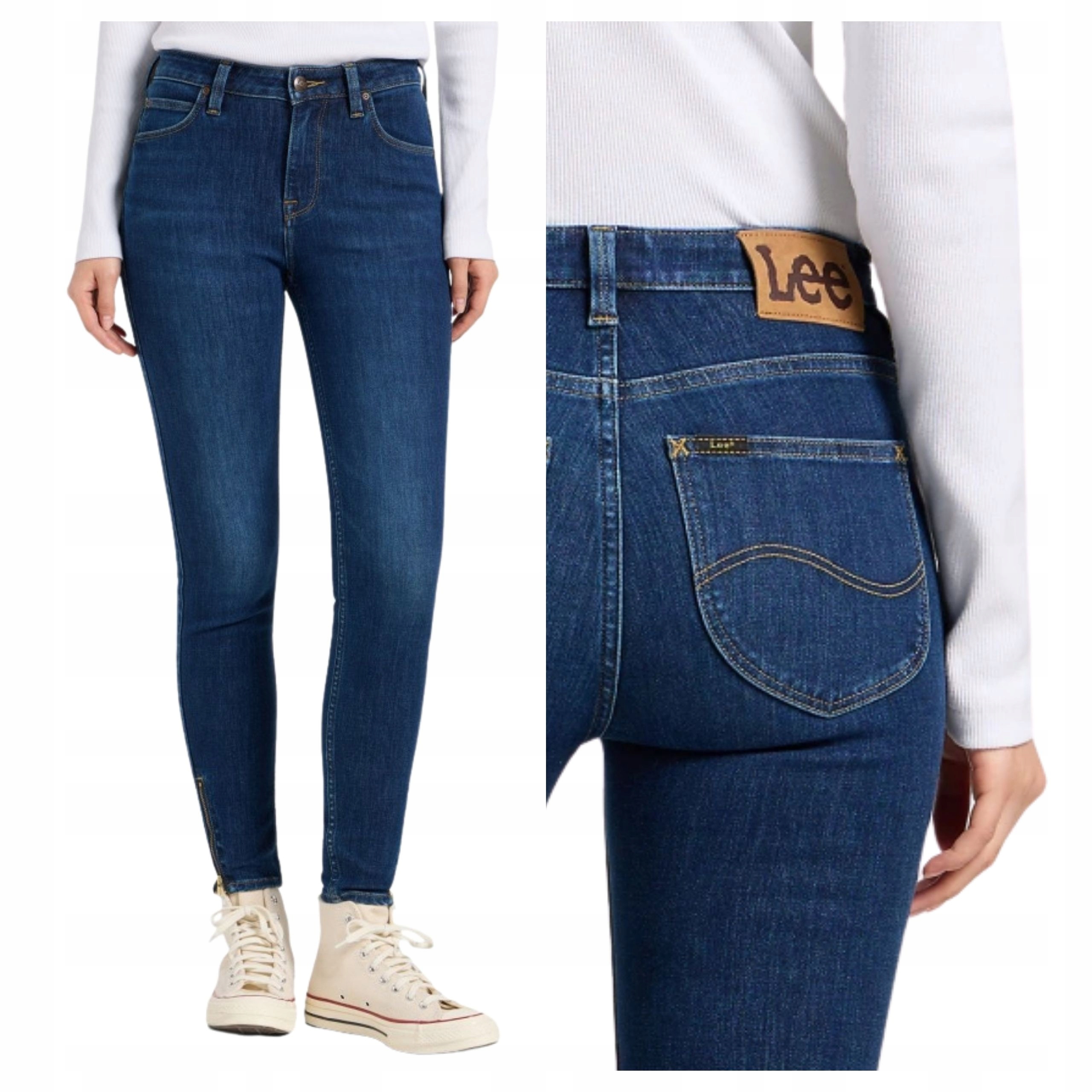 Dámské džínové kalhoty Lee Scarlett High Zip Modré W27 L29