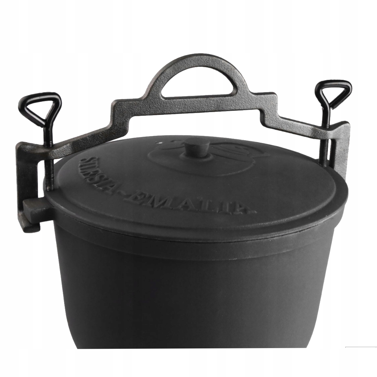 KOCIOŁEK ŻELIWNY GARNEK myśliwski na ognisko SILESIA EMALIA 8l Stan opakowania oryginalne