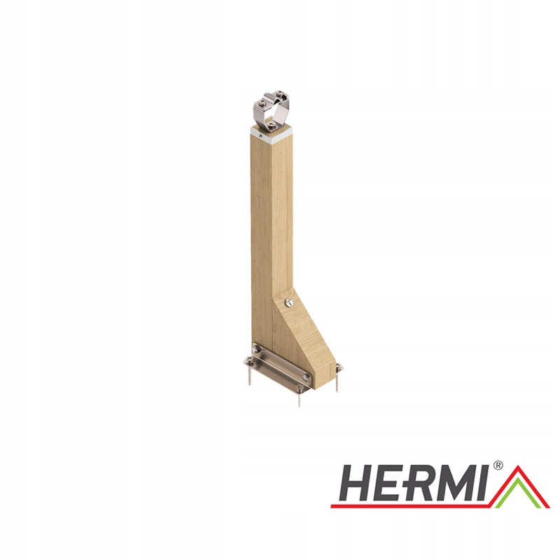 Podpora drôtu na stenu dubové drevo nerezová oceľ