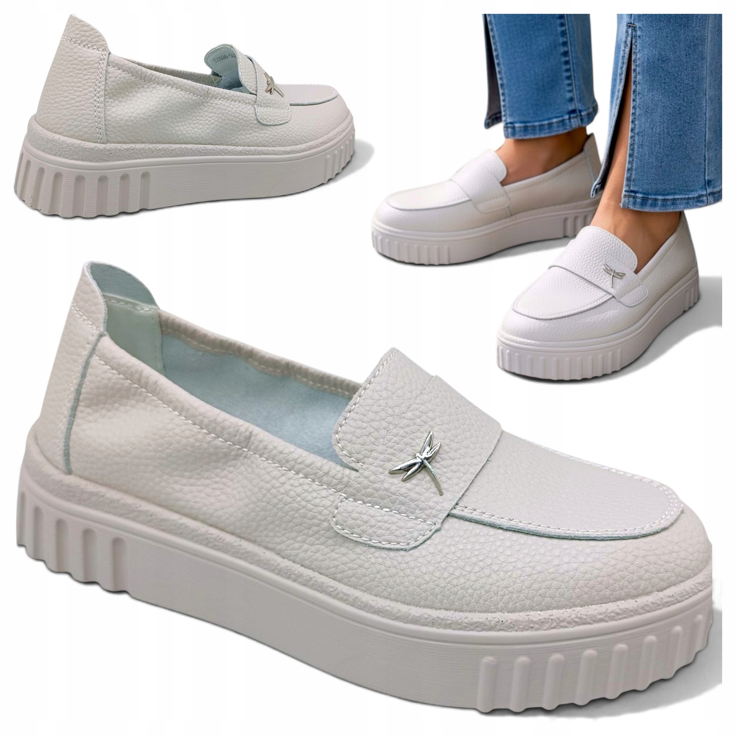 Dámské kožené mokasíny 38 Pohodlné jarní lordy Elegantní Vinceza Béžová