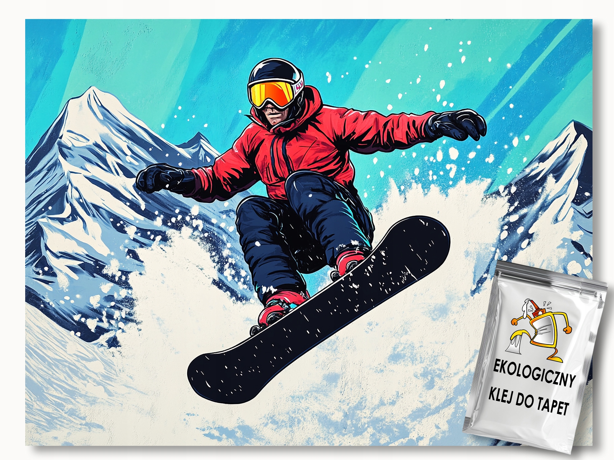 Fototapeta Flizelina Graffiti Mural Sport Zima Snowboard 416x254 lepidlo