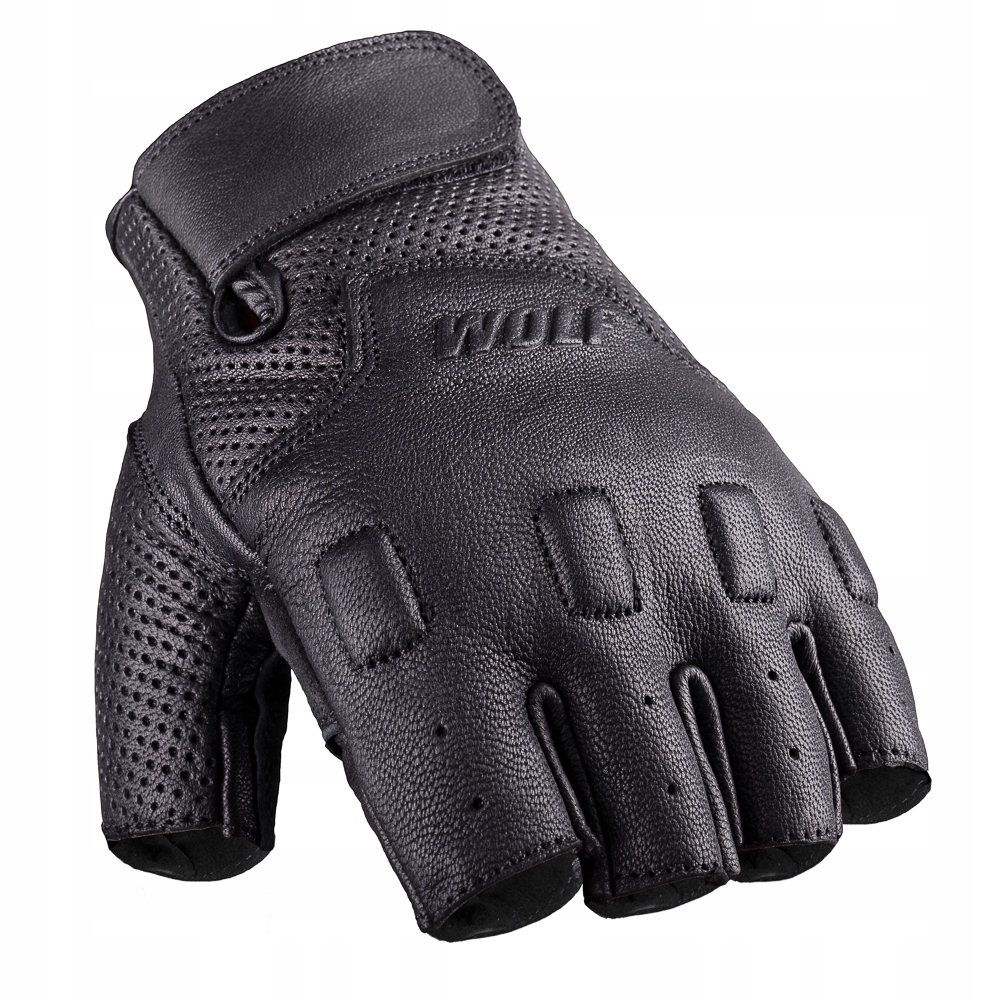 Rękawice Bez Palców Motocyklowe Lub Na Skuter Wolf Vento Skórzane Black 2XL