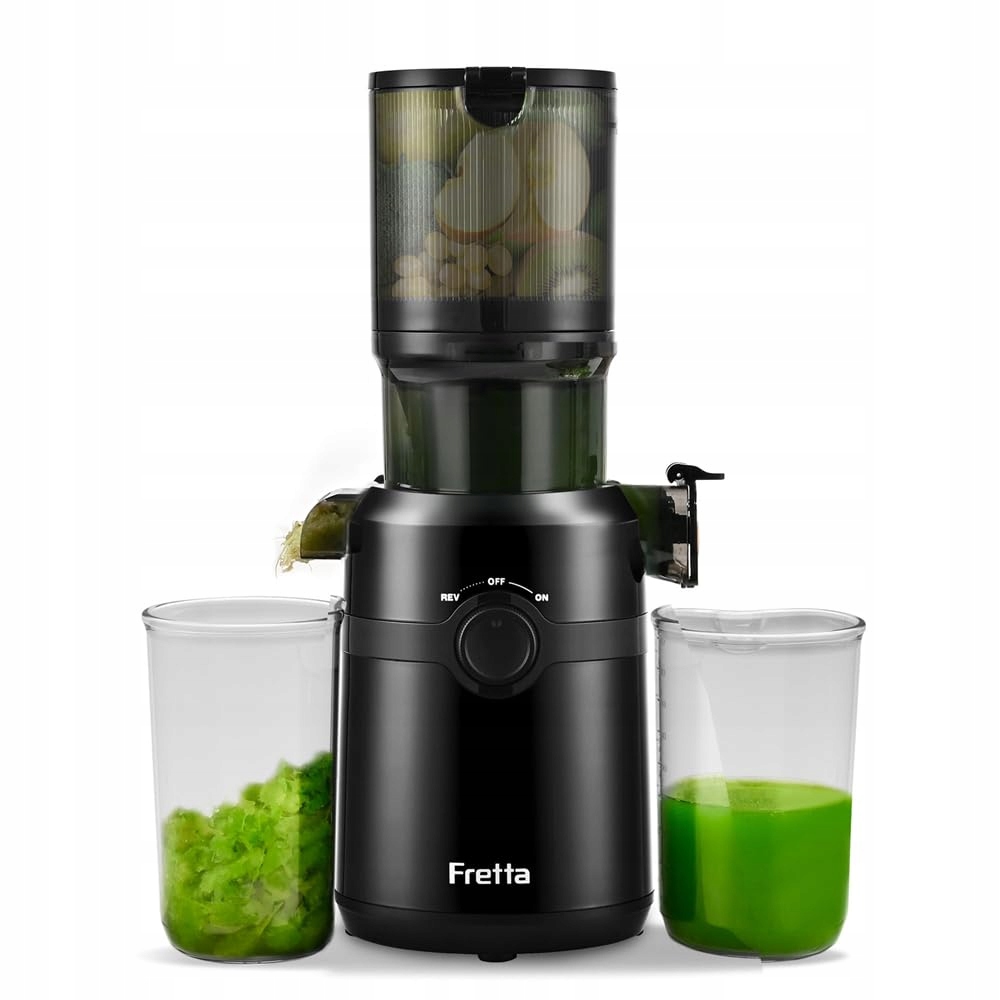 FRETTA Wolnoobrotowa Wyciskarka Do Soków 200W 1L BPA Free Czarna