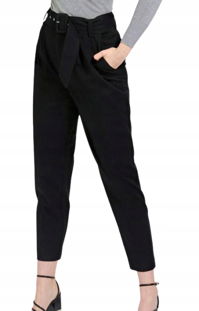 Guess Černé Jednoduché Dámské Kalhoty S Vysokým Pasem