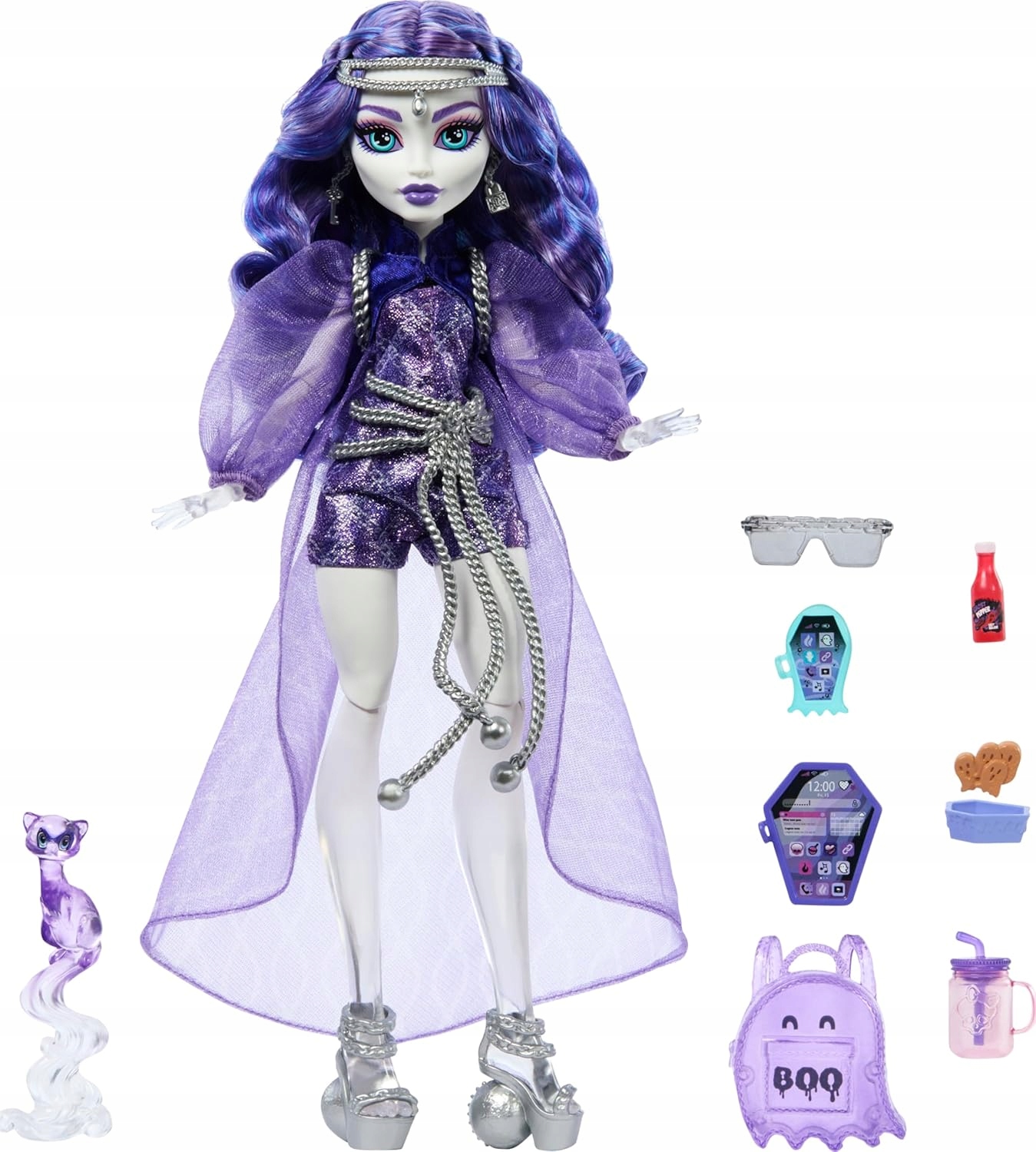 LALKA MONSTER HIGH Spectra Vondergeist + zwierzątko fretka Rhuen Kod producenta HXH78