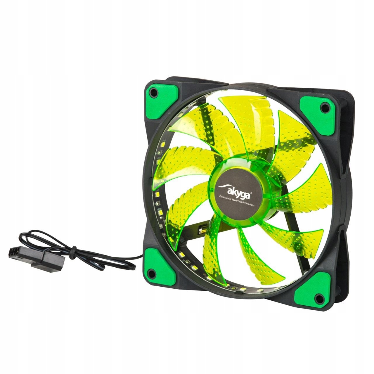 Akyga Wentylator Systemowy AW-12E-BG 120MM Led Zielony Molex Do Komputera