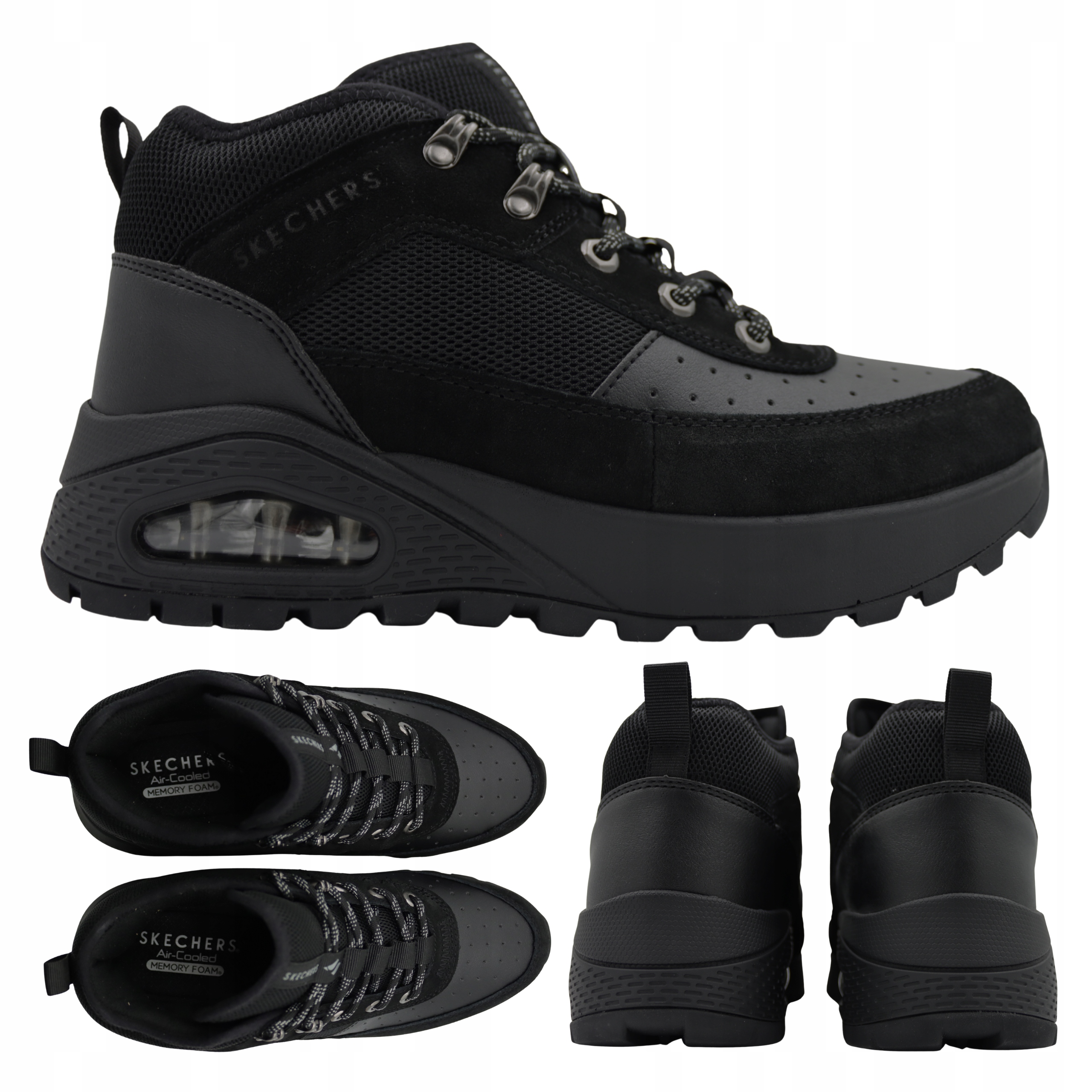 Pánské Boty Skechers Černé Pohodlné Nad Kotník Podzim Zima 183049/BBK vel.