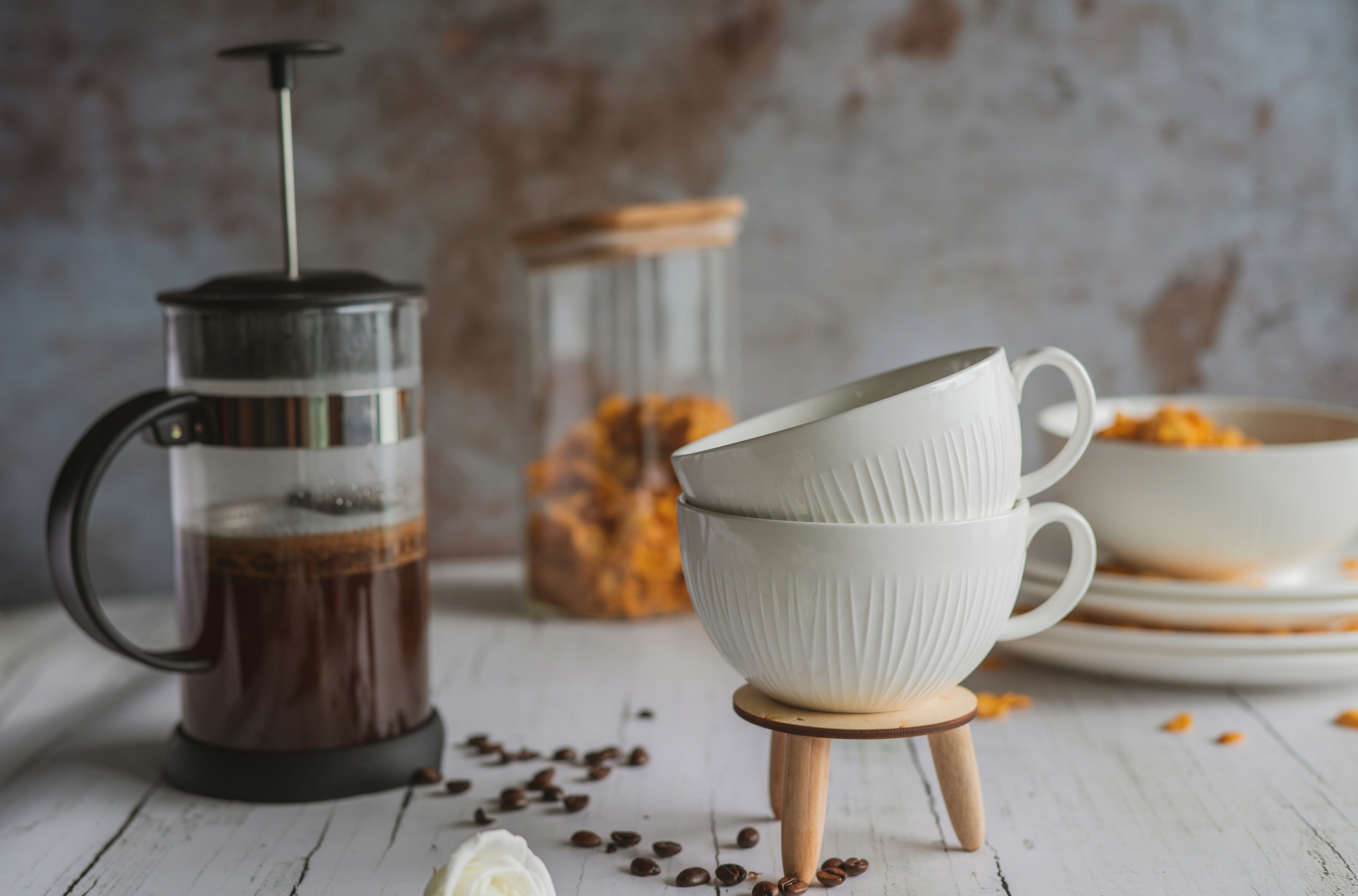 Filiżanki zestaw Altom Design Alessia porcelana 250 ml 6 sztuk Kolor kremowy