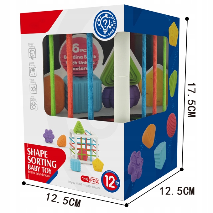 ELASTYCZNA KOSTKA SENSORYCZNA EDUKACYJNA MONTESSORI GUMKI SORTER KLOCKÓW Płeć chłopcy dziewczynki