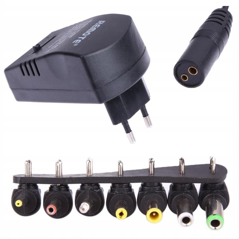 ZASILACZ UNIWERSALNY REGULOWANY ŁADOWARKA WIELOZAKRESOWY 7 KOŃCÓWEK 3V-12V