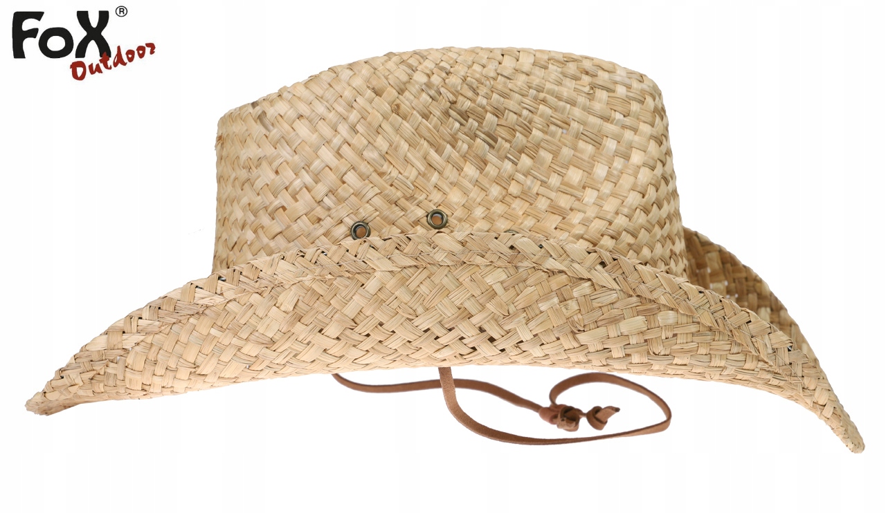 KAPELUSZ KOWBOJSKI SŁOMKOWY ze Sznurkiem Duży FOX Kolekcja TURYSTYKA,OUTDOOR