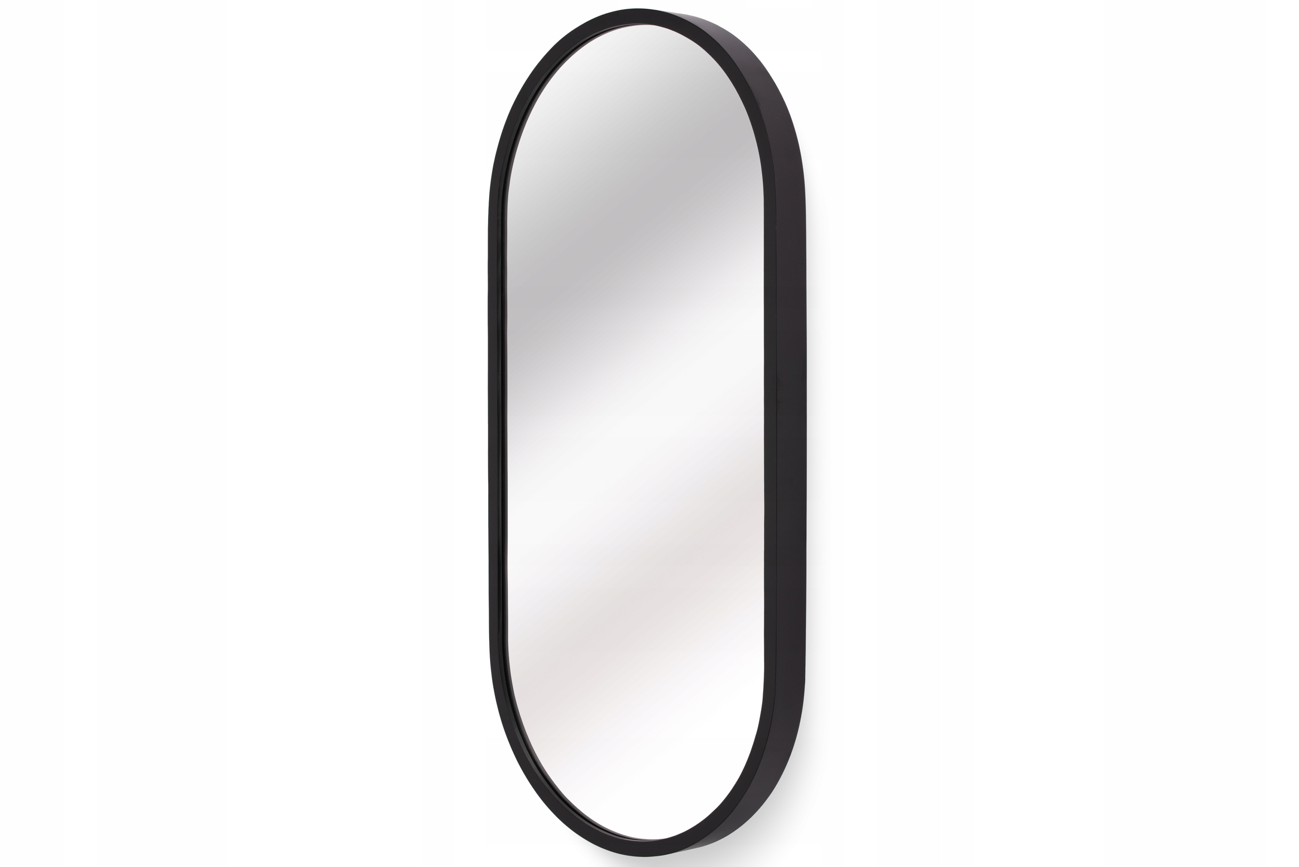 Kúpeľňové nástenné zrkadlo Leja oválne drevené Čierny Mat 100x38 Stylové