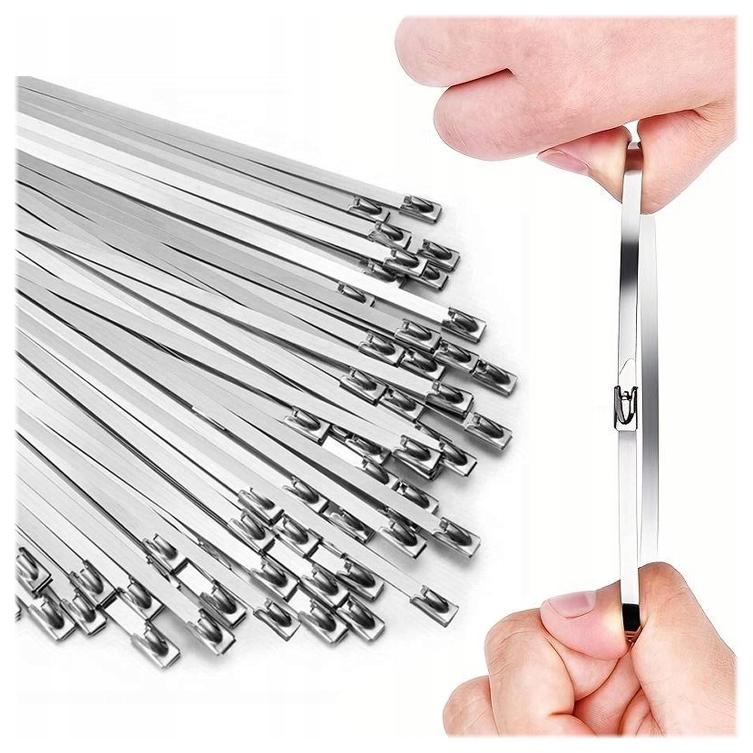 Metalowe opaski zaciskowe Kablowe 4,6 mm x 200 mm Stalowe Trytki Nierdzewne