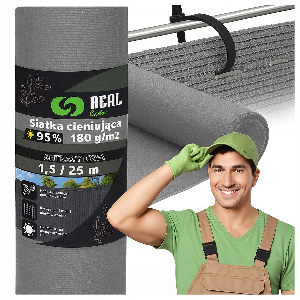 Siatka Cieniująca 1,5x25m Maskująca Osłona na Ogrodzenie Płot 180g Uv
