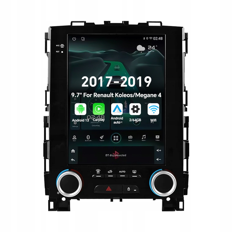 9,7" 2Din autorádio s Androidom 13 pre Renault Koleos Megane 4 2017-2019