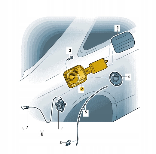 WKLAD OBUDOWA KLAPKI WLEWU PALIWA OE AUDI Q5 Part number 8R0809999B