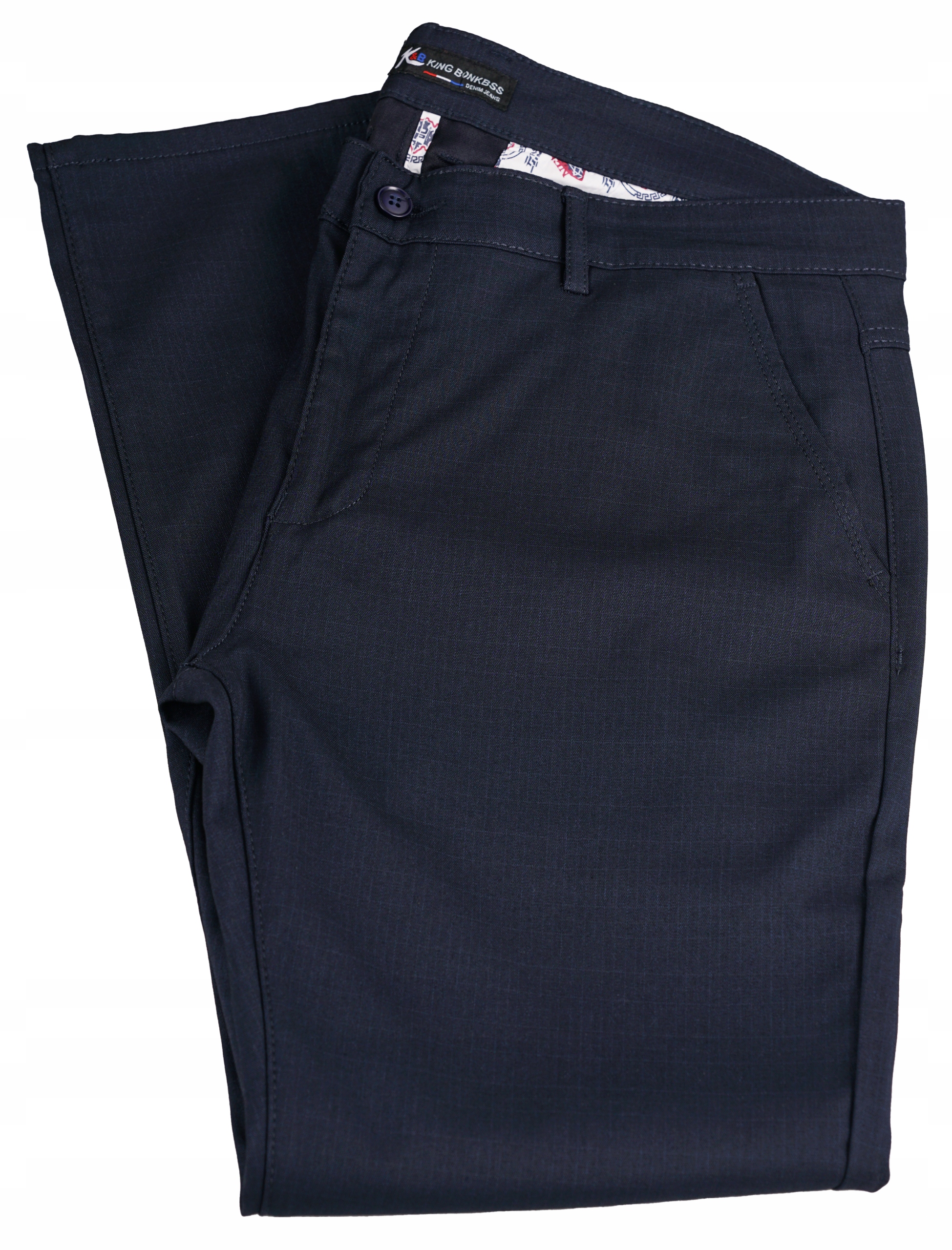 SPODNIE MĘSKIE WIZYTOWE GRANATOWE ELEGANCKIE CASUAL CHINO W32 L32 84-86 CM Rozmiar 32/32