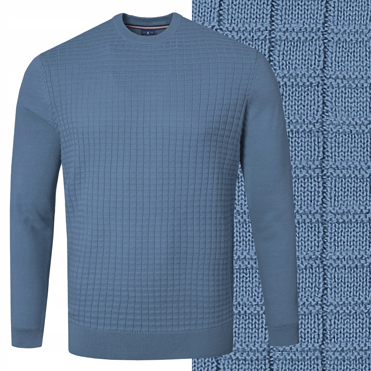 Elegantní Pánský Svetr Klasický Džínový Bavlněný L Pako Jeans