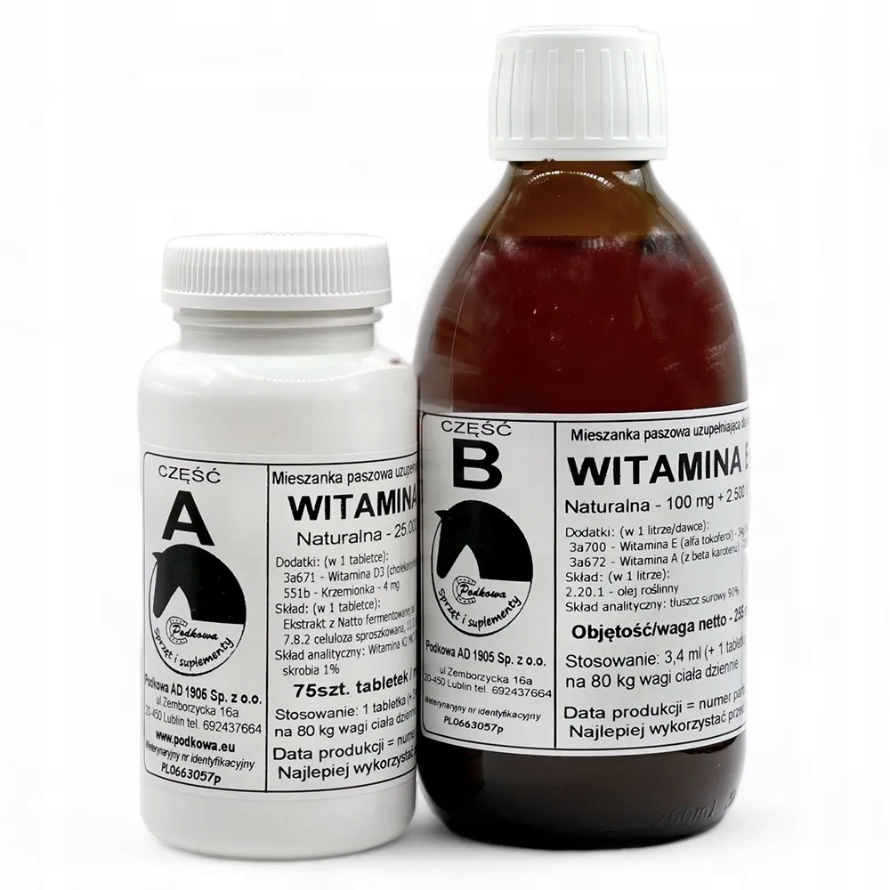 Podkowa Witamin D3 25.000 Iu K2 E A Naklejka z planem Gratis!