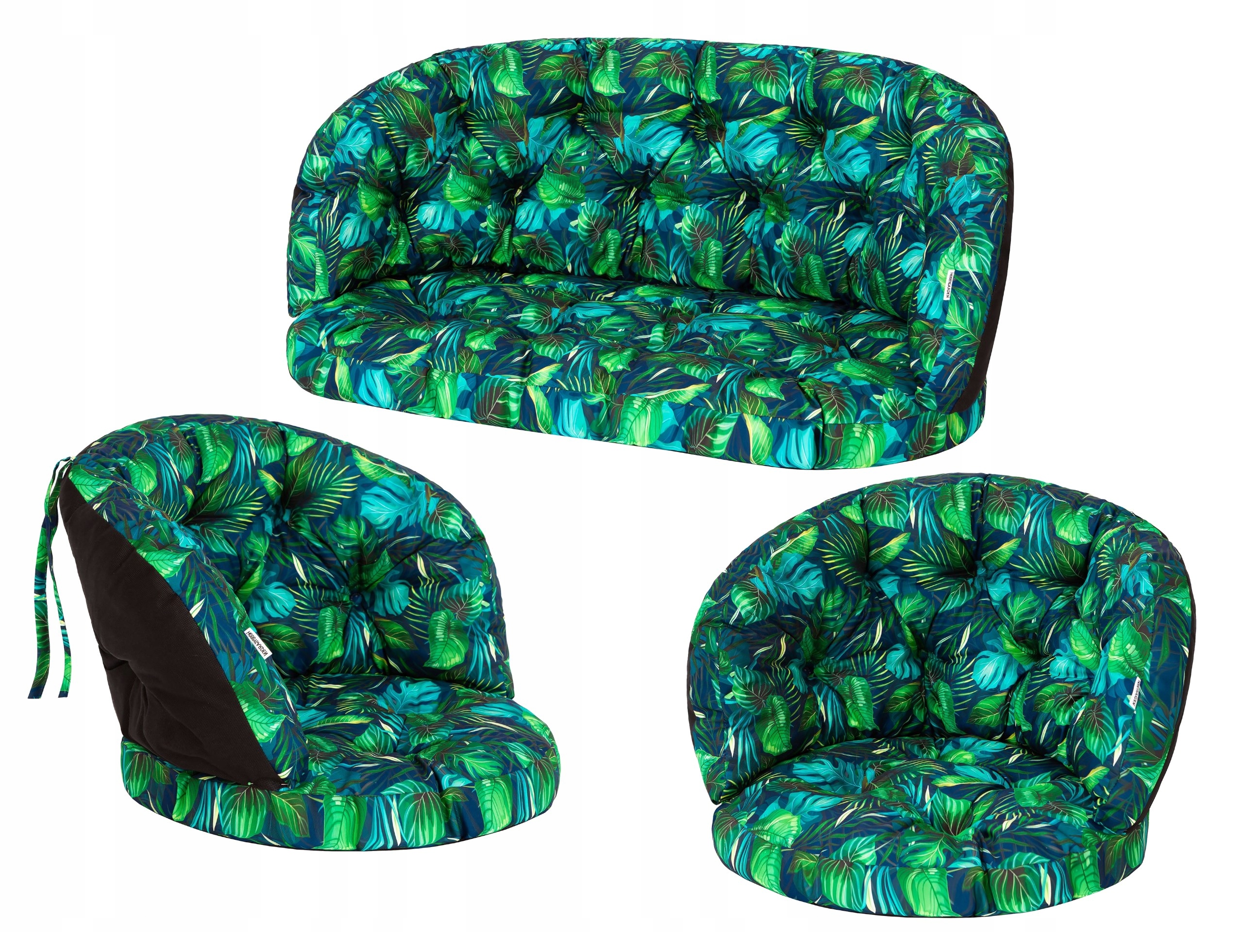 Sada 3 vankúšov na prútený nábytok 100x50, 50x50