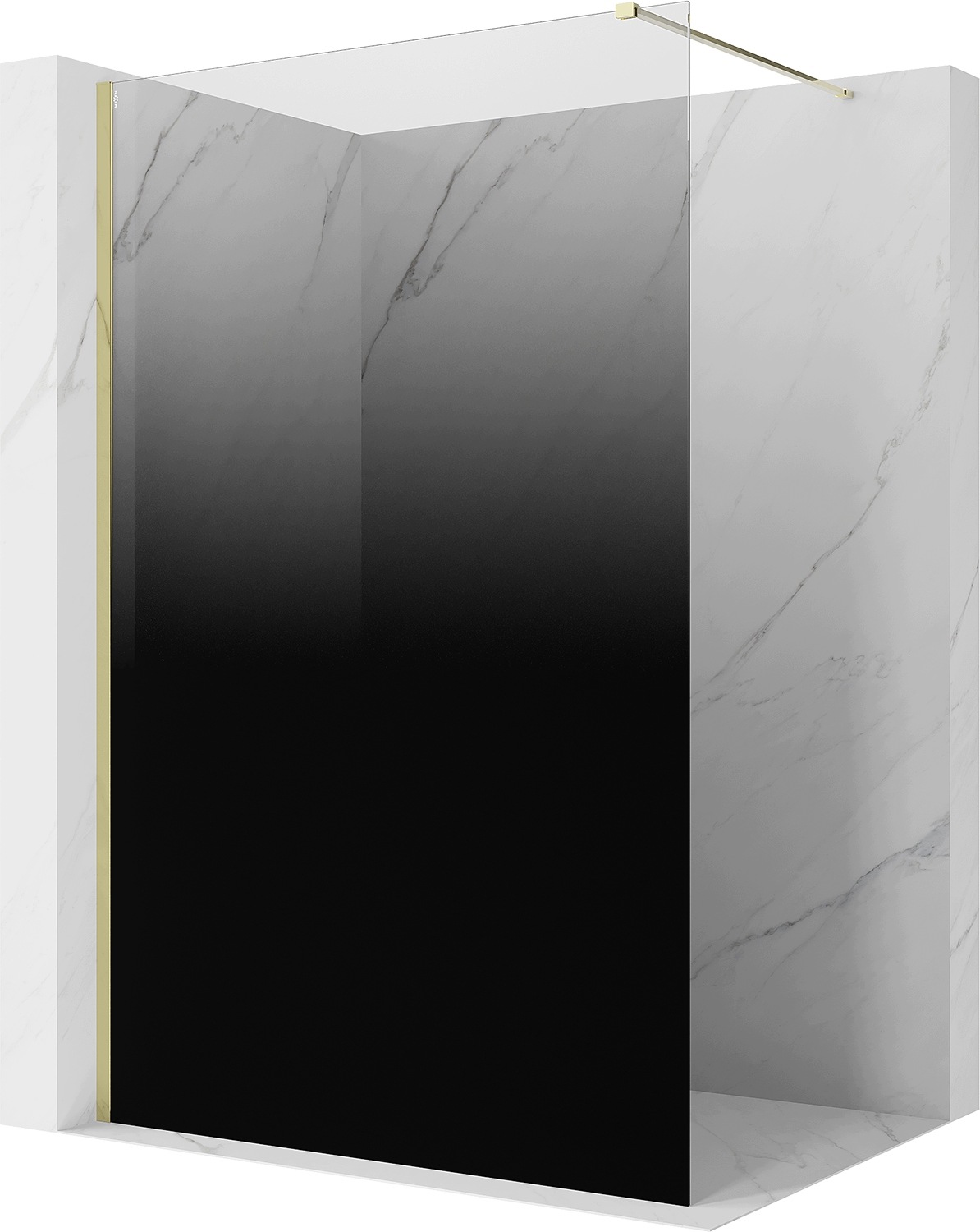 Mexen Kioto Ścianka Prysznicowa Walk-in 100X200 CM Czarna 8MM Złota