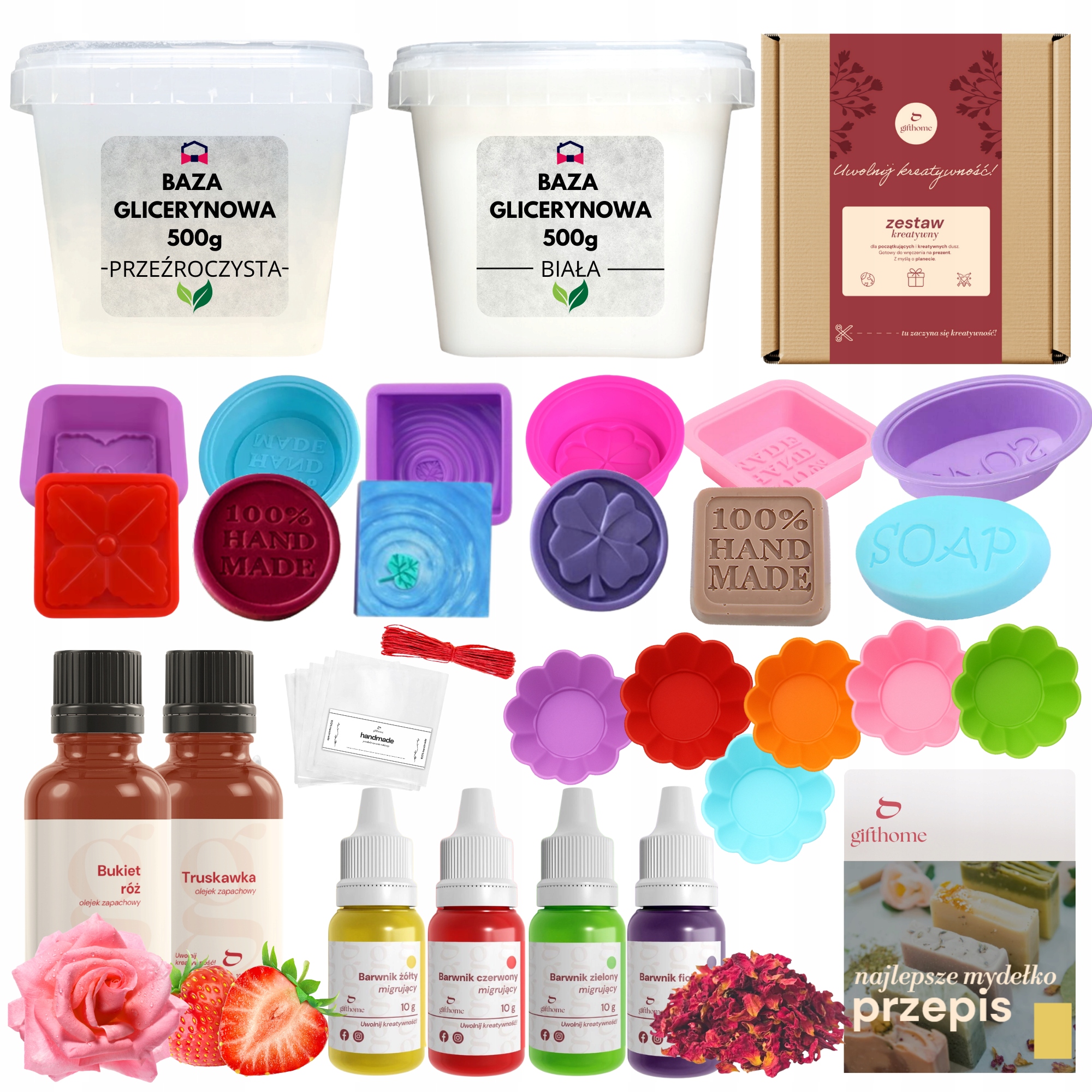 Velká sada na výrobu přírodních mýdel 50 ks.