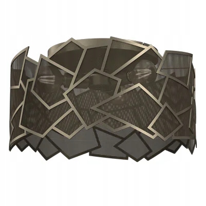 Luminex Stropná lampa Camo 3xE27 15W Zlatá kovová sieťovina