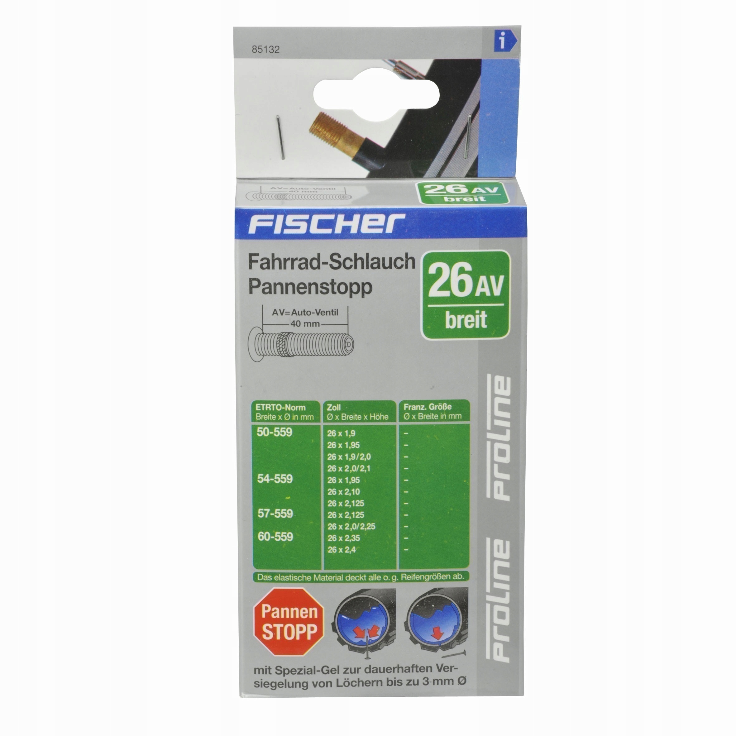 Dętka rowerowa Fischer 26x2. 125-2.35 57-559/584