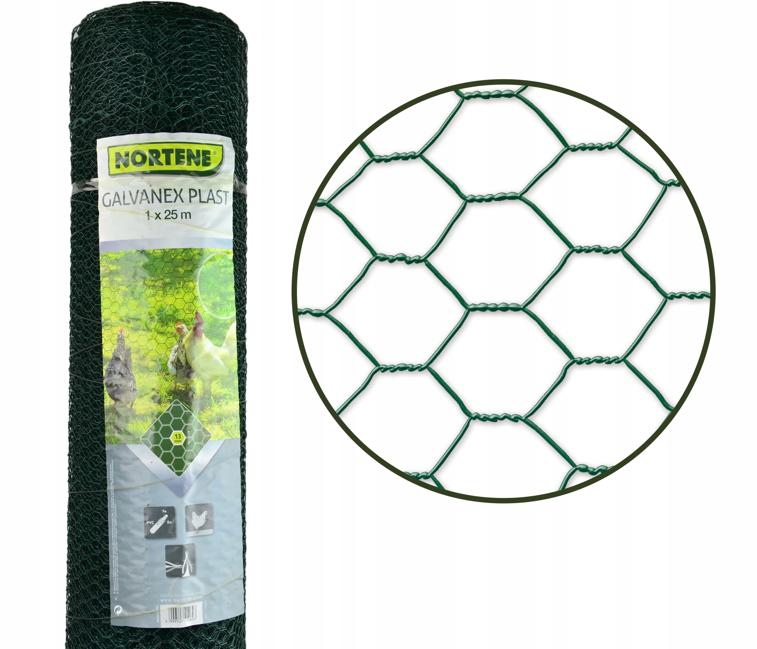 

Siatka Hodowlana woliera 13x13mm Zielona 1x25m