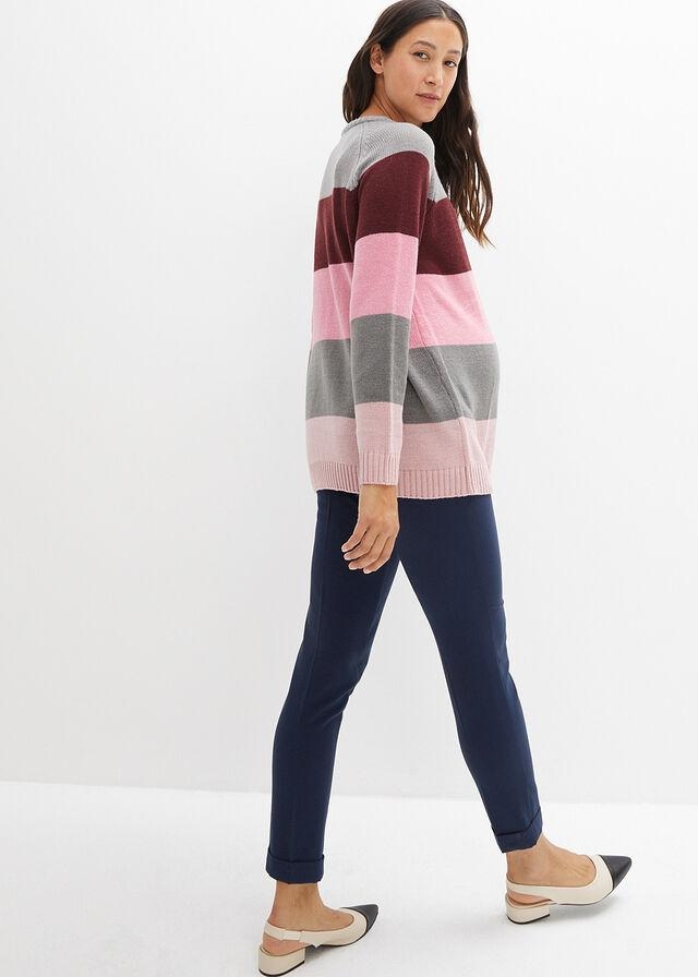 Bonprix CIĄŻOWY SWETER W PASKI sxe 40/42 Wzór dominujący paski