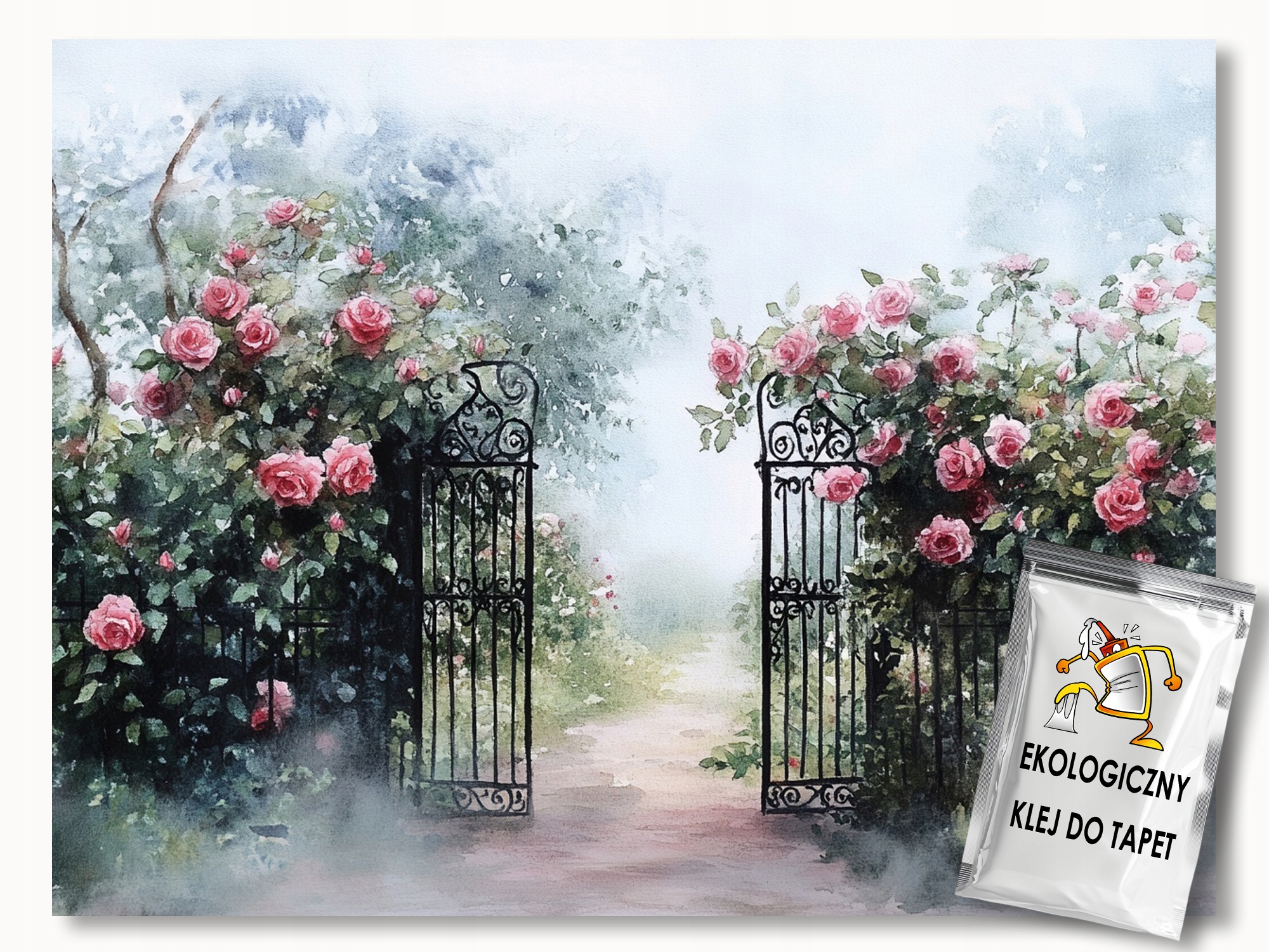Fototapeta Flizelina Park Záhrada Brána Bránka Kríky Ruže 368x254 130g